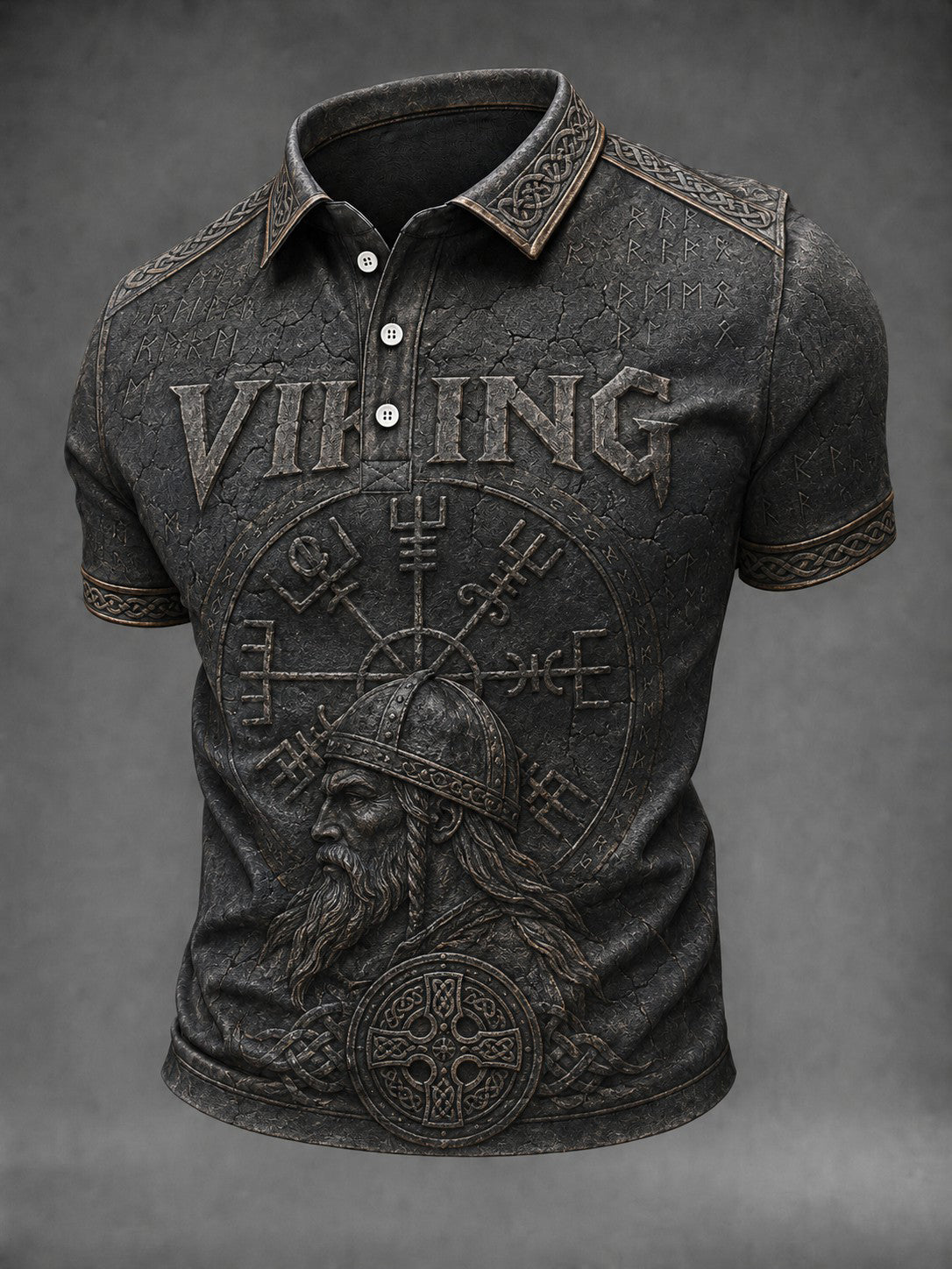 Mansvikingaskjorta med tryck