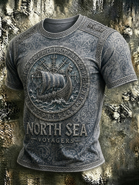 Herrtröja med tryckt mönster från North Sea Voyagers