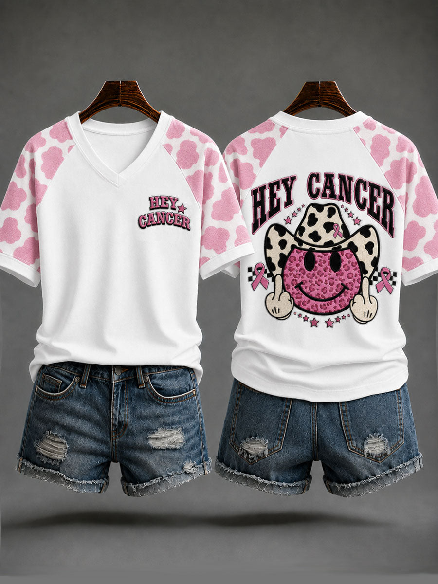 Kvinnors “Fuck Cancer”-rosa bandet bröstcancermedvetandet-shirt