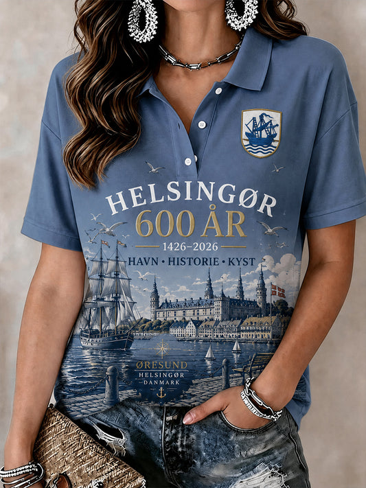 Kvinnors City 600-årsjubileum grafiskt pikétröja med korta ärmar