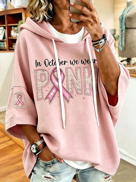 Kvinnors I oktober bär vi rosa Regular-sweatshirt