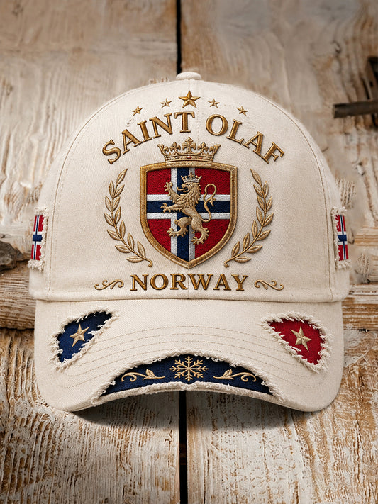 Unisex norsk Sankt-Olavs-dagsfestival kulturella inslag konsttryck avslappnad hatt