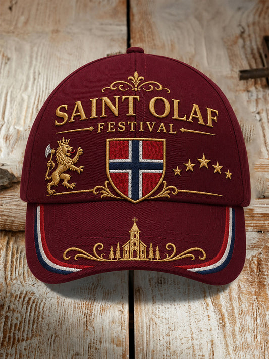 Unisex norsk Sankt-Olavs-dagsfestival kulturella inslag konsttryck avslappnad hatt