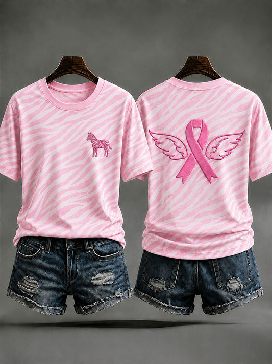 Kvinnors djur Print Bröstcancer förebyggande T-shirt