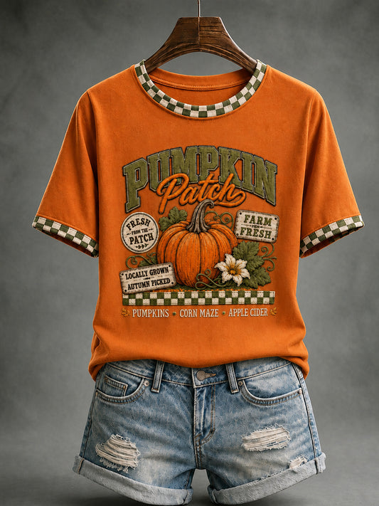 Damens höstpumpa Patch Kort ärm T-shirt