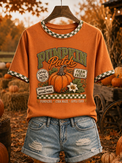 Damens höstpumpa Patch Kort ärm T-shirt