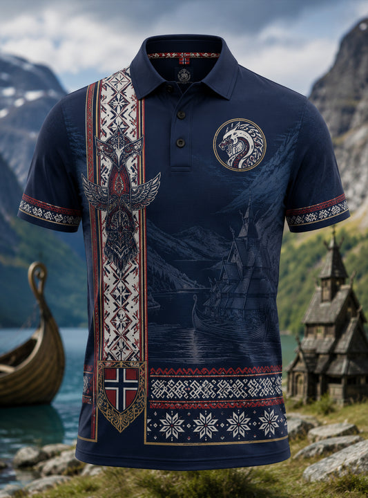 Mäns norska samiska kulturella element Konst Skriv ut Polo tröja