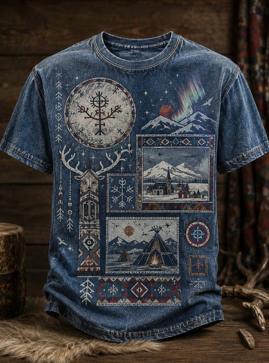 Mäns norska samiska kulturella element Konst Skriv ut T-shirt
