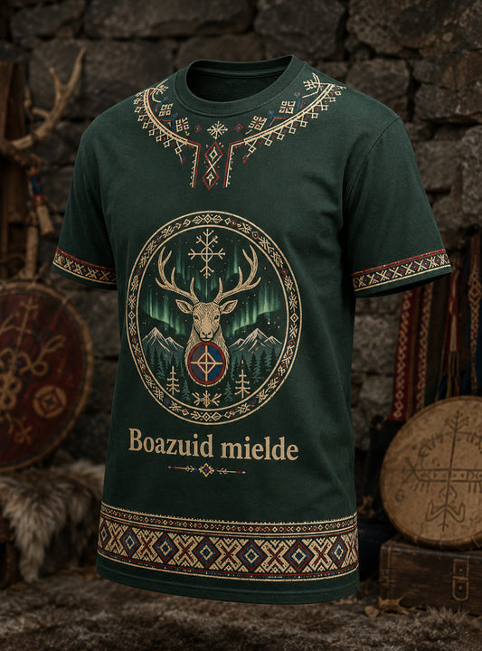 Kulturmönstrad t-shirt för män med norska samiska inslag