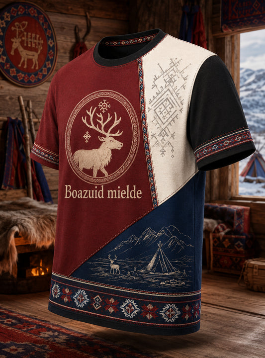 Kulturmönstrad t-shirt för män med norska samiska inslag