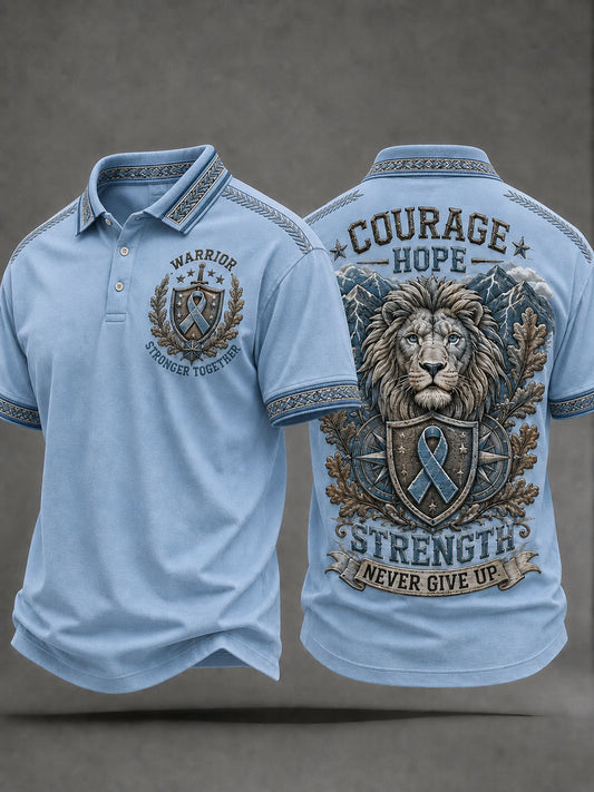 Men's Prostate Cancer Awareness Printed Casual Top