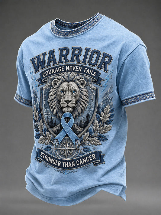 Men's Prostate Cancer Awareness Printed Casual T-Shirt