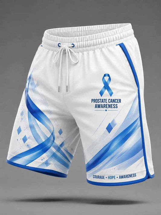 Mäns Retro prostata cancer medvetenhet Print Casual Shorts