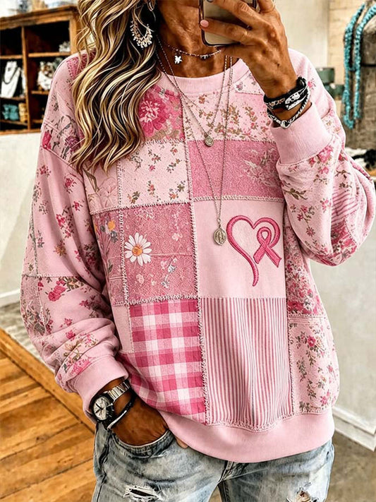 Kvinnors bröstcancer medvetenhet Grafisk Casual T-shirt