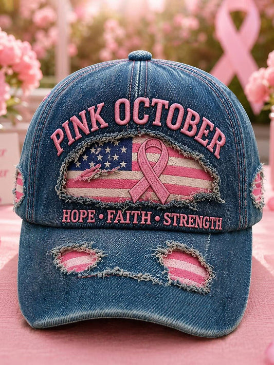 Bröstcancer medvetenhet tryckt Casual Unisex Caps