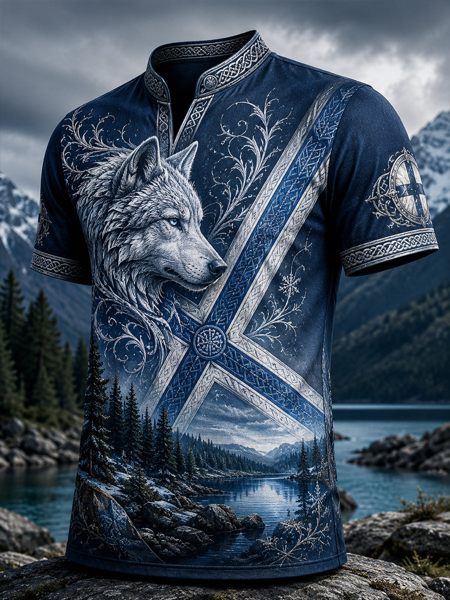 Kvinnlig konsttryck med finsk vikingatema – avslappnad t-shirt