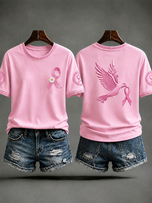Kvinnors bröstcancer förebyggande och medvetenhet Casual T-shirt