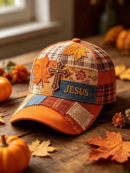 Unisex höst Christian Cross Print hatt