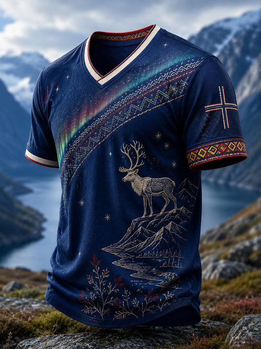Kulturmönstrad t-shirt för män med norska samiska inslag