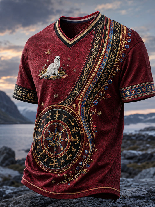 Mäns norska samiska kulturella element Konst Skriv ut T-shirt