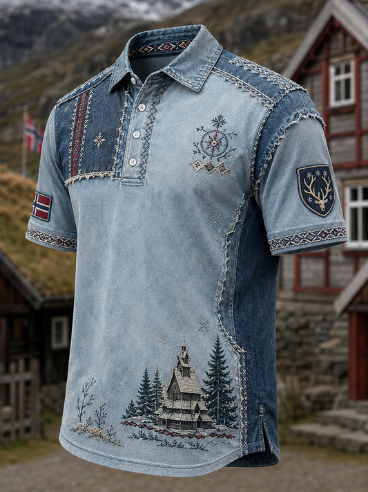 Mäns norska samiska kulturella element Konst Skriv ut Polo tröja