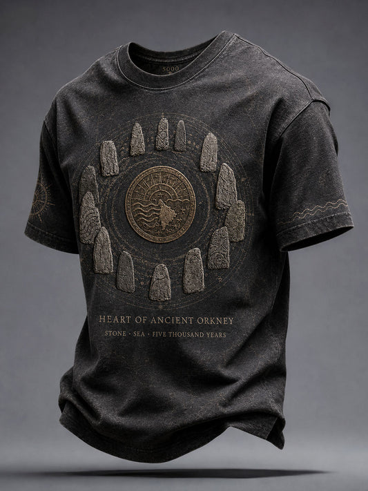 Mäns Skottland Orkney Island Konst tryckt T-shirt