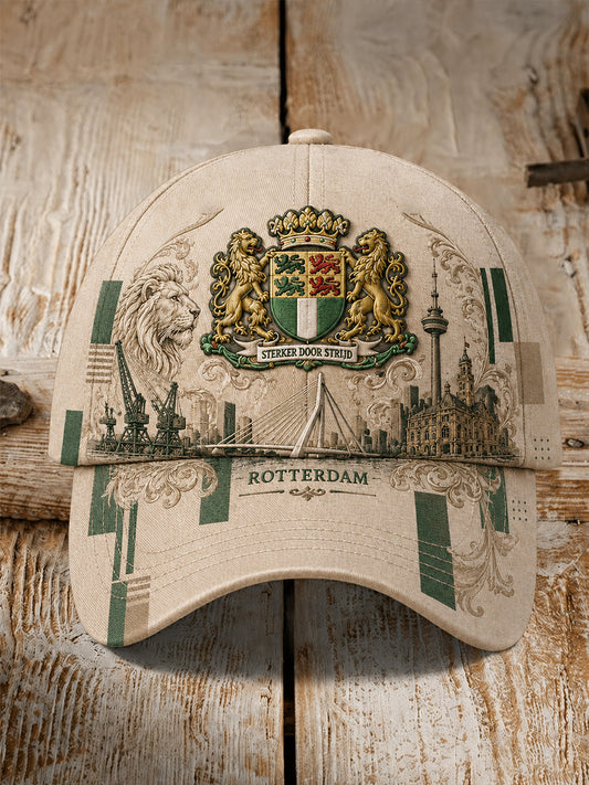 Hatt med Retro City Souvenir-stil Print