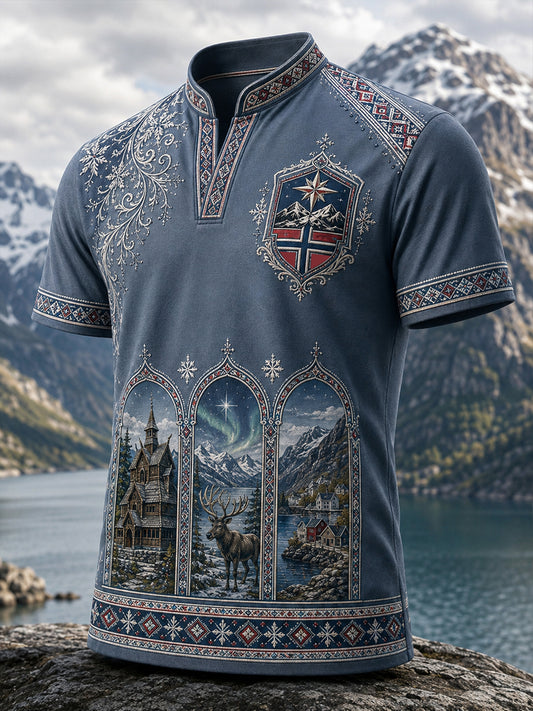 Mäns norska samiska kulturella element Konst Skriv ut Casual T-shirt