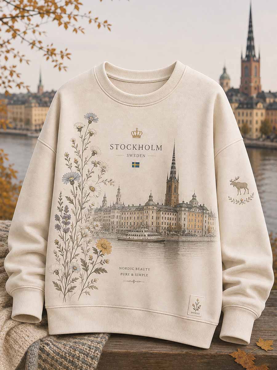 Damtröja i retrostil med Stockholmsmönster