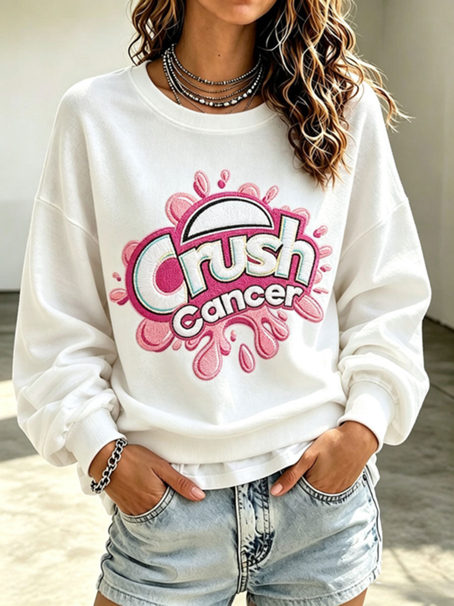 Kvinnors krossa cancer Regelbunden Sweatshirt