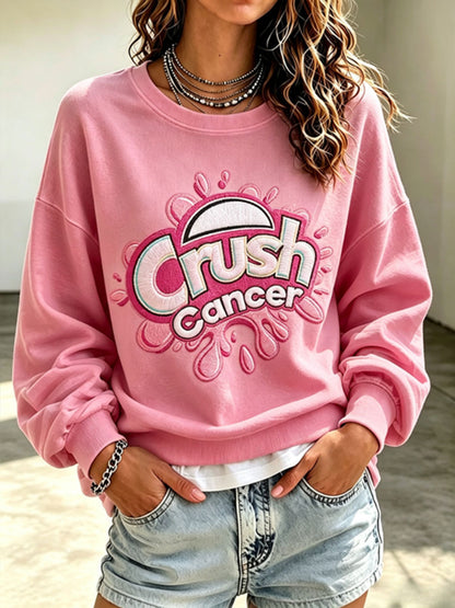 Kvinnors krossa cancer Regelbunden Sweatshirt