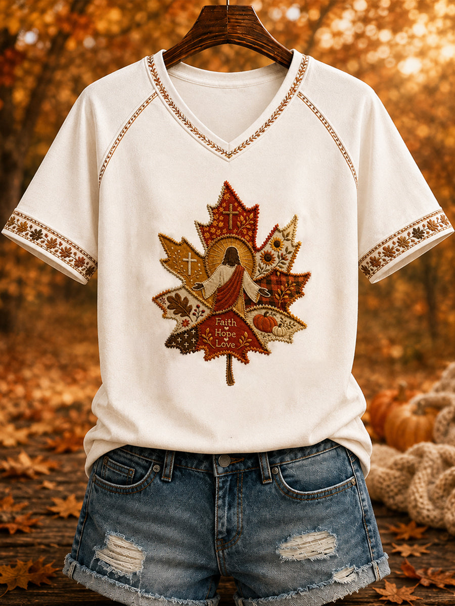 Kvinnors höstkonst "JESUS" T-shirt