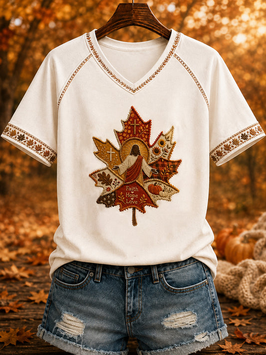 Kvinnors höstkonst "JESUS" T-shirt