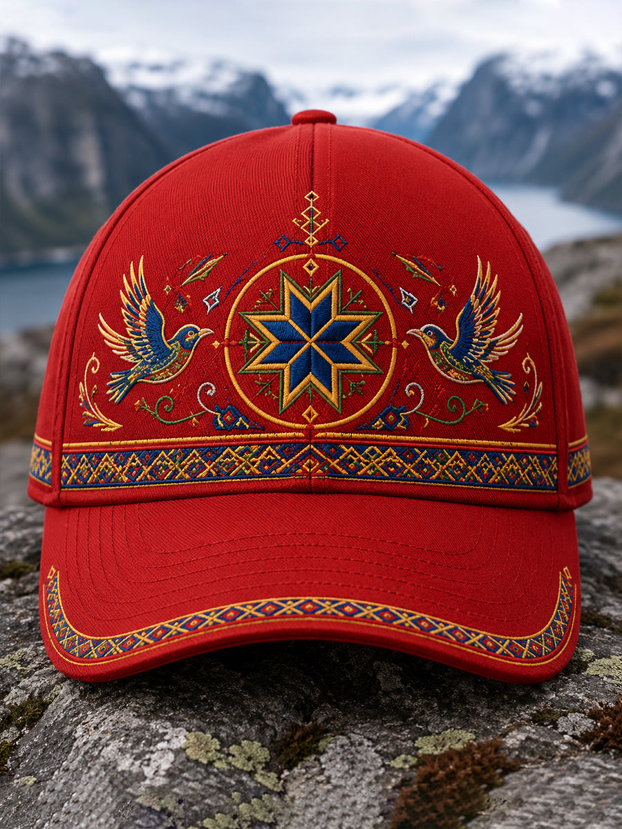 Unisex norska samiska kulturella element Konst Skriv ut Casual hatt