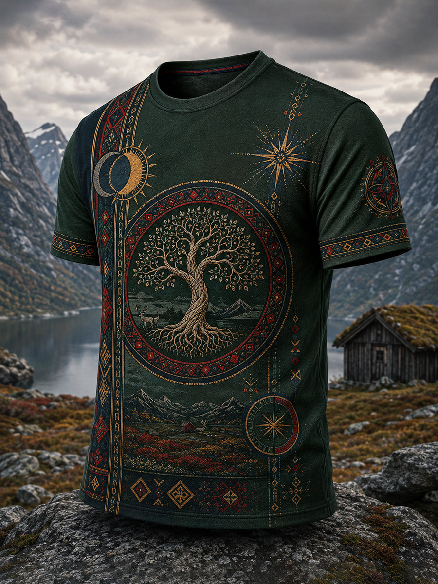 Kulturmönstrad t-shirt för män med norska samiska inslag