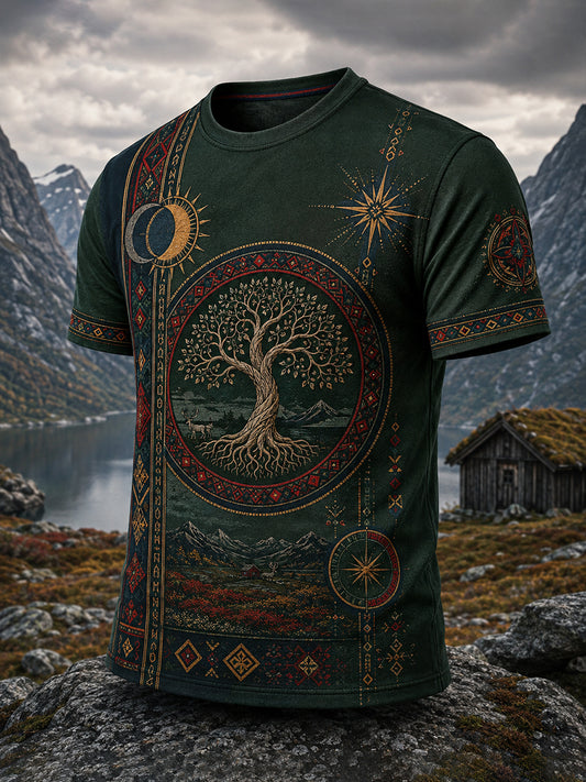 Kulturmönstrad t-shirt för män med norska samiska inslag
