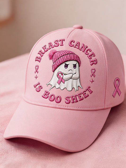 Unisex I oktober vi bär rosa halloween Rosa spöke Print Bröstcancer medvetenhet Support hatt