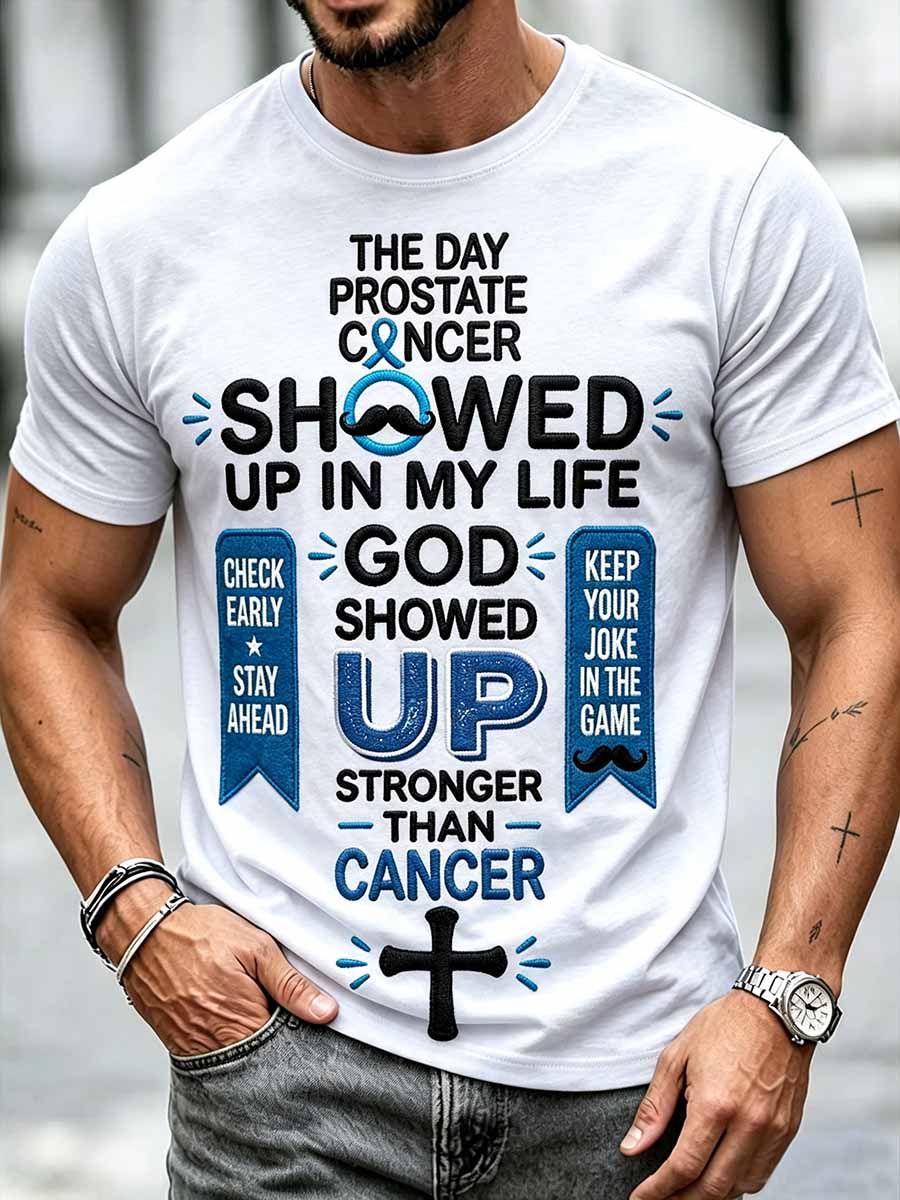 Mäns roliga prostata cancer medvetenhet mönster tryckt T-shirt
