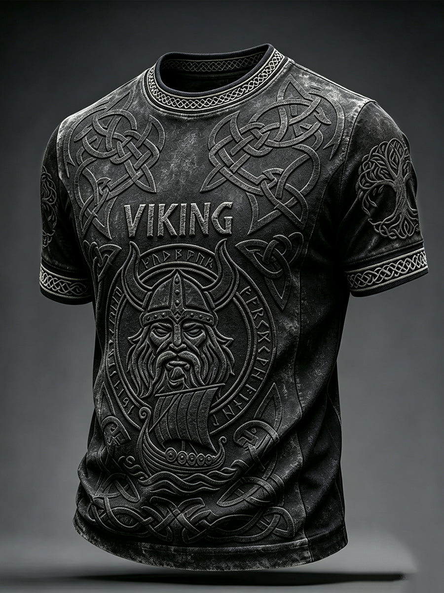 Mäns Viking Inspirerad konst Celtic Print Short Slemmar T-shirt