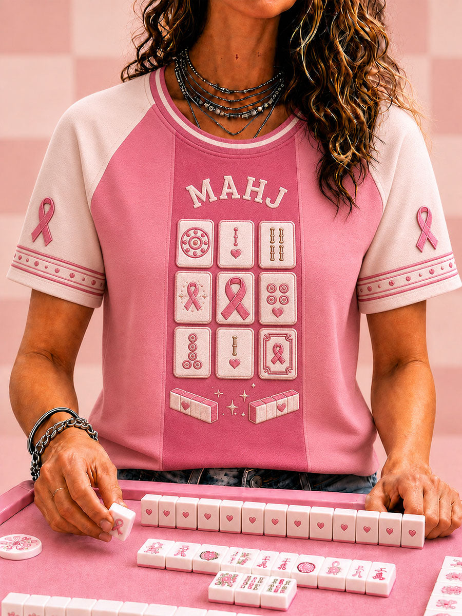 T-shirts för höstens bröstcancermedvetandegörande och mahjong