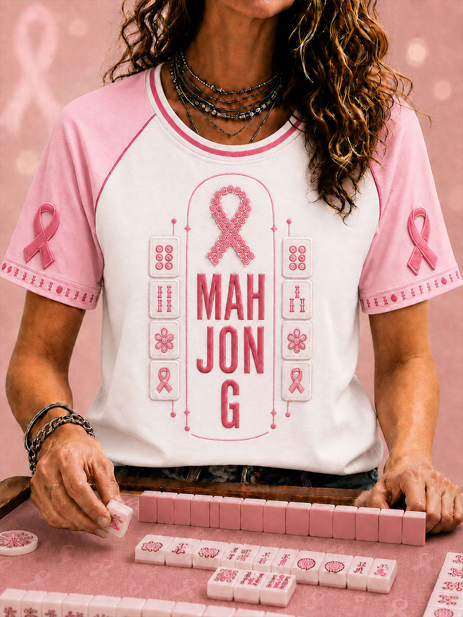 T-shirts för höstens bröstcancermedvetandegörande och mahjong