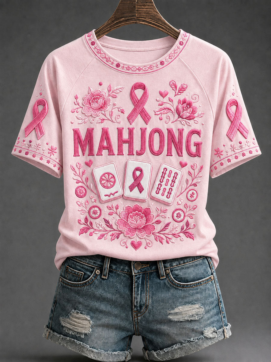 T-shirts för höstens bröstcancermedvetandegörande och mahjong