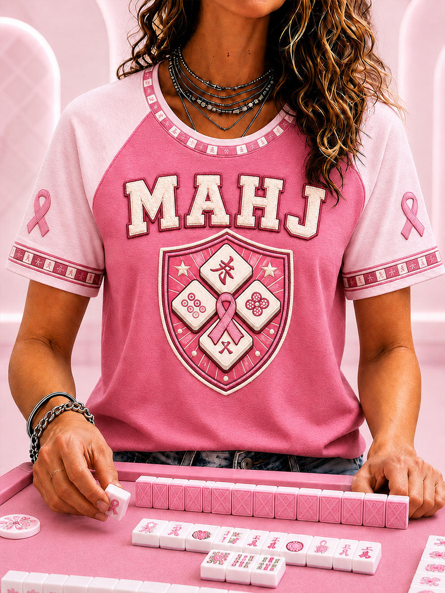 T-shirts för höstens bröstcancermedvetandegörande och mahjong