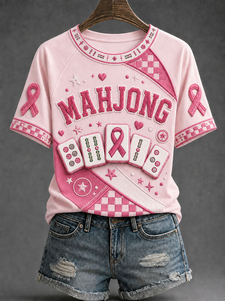 T-shirts för höstens bröstcancermedvetandegörande och mahjong