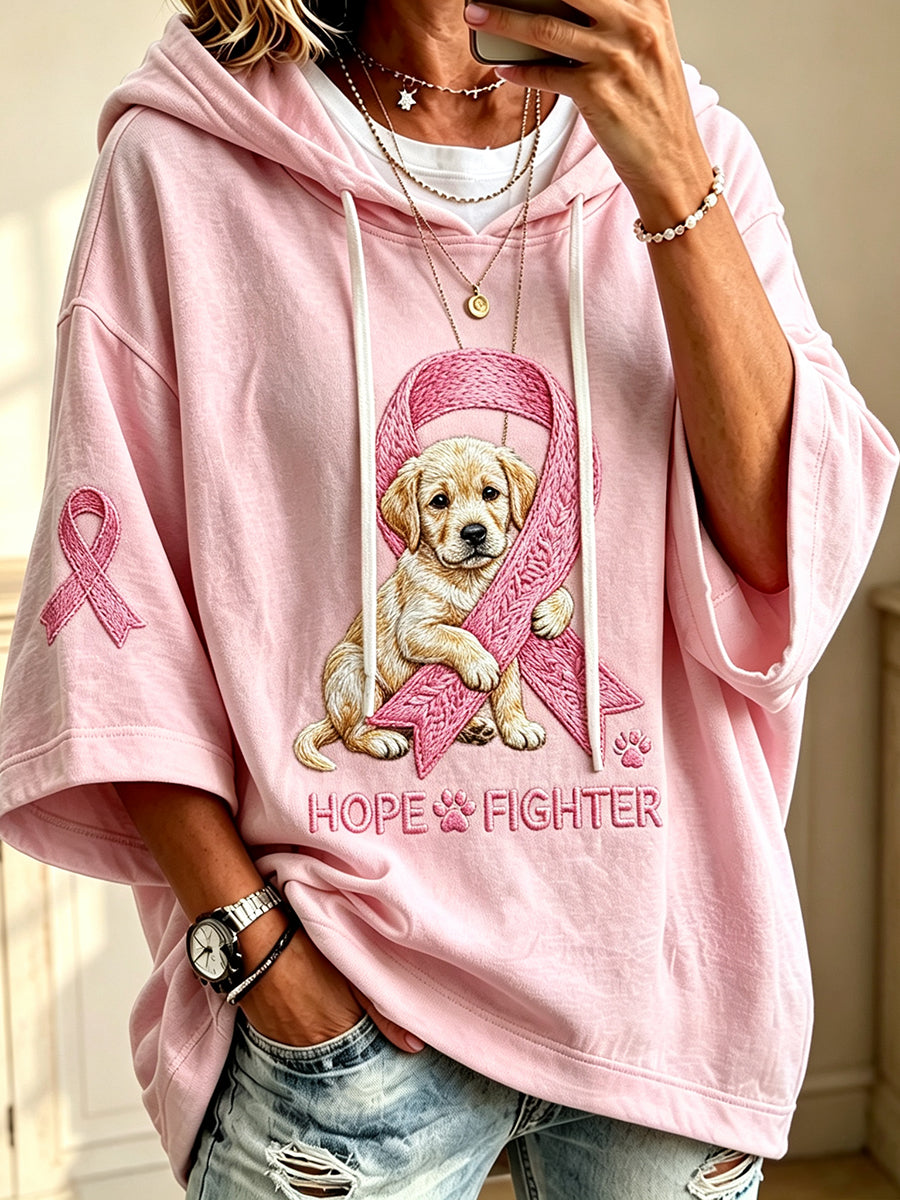 Kvinnors hopp & Fighter Pink Ribbon Golden Retriever Print