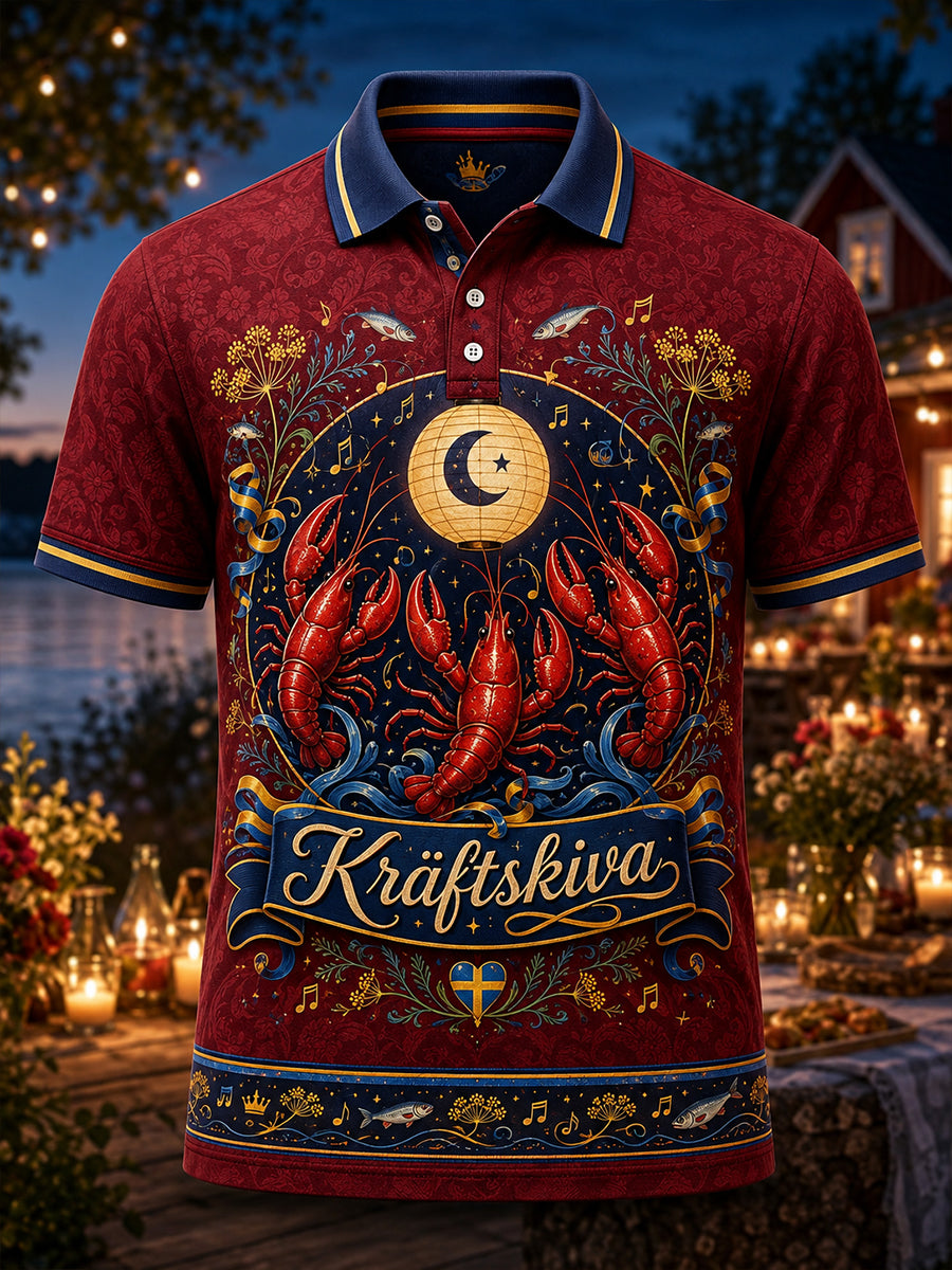 Herr T-shirt med korta ärmar, Sverige Kräftskiva