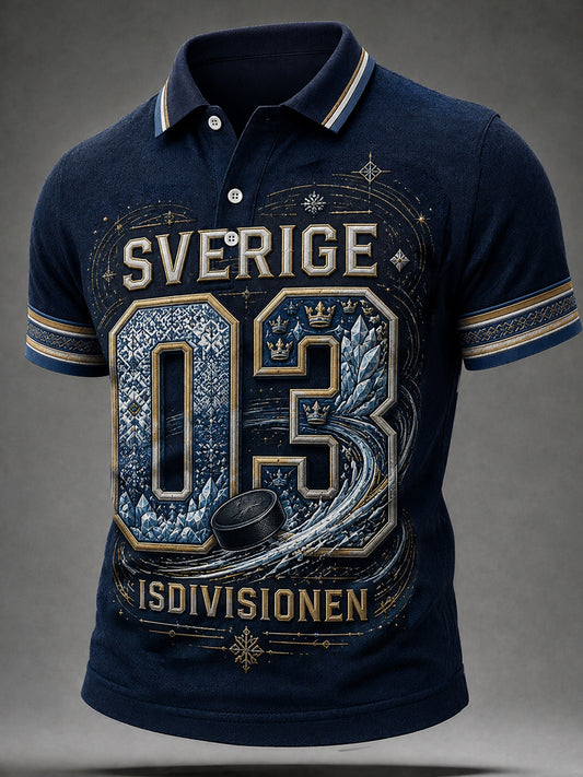 Retro svensk hockeyklassiker avslappnad pikétröja