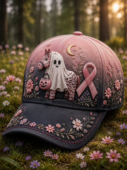 Halloween Rosa Band Dalahäst Spöke Färggradient Basebollkeps