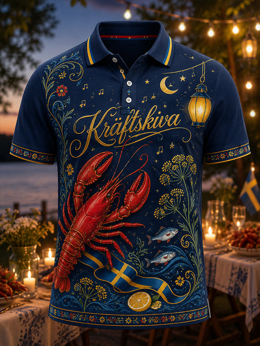 Herr T-shirt med korta ärmar, Sverige Kräftskiva