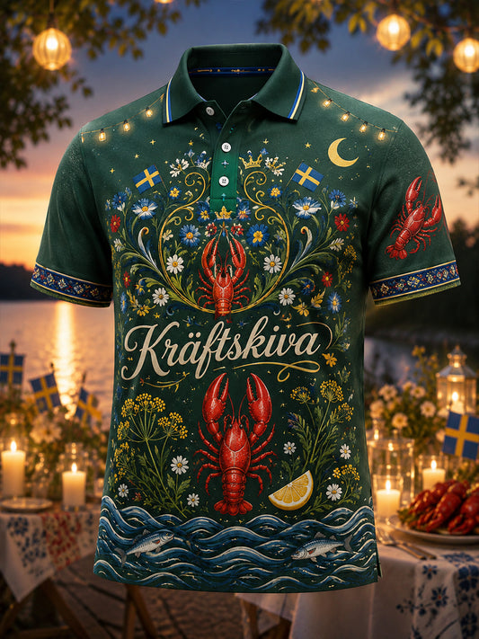 Herr T-shirt med korta ärmar, Sverige Kräftskiva